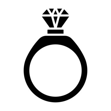 Nikah yüzüğü vektör simgesi. Yazdırma, mobil ve web uygulamaları için kullanılabilir.