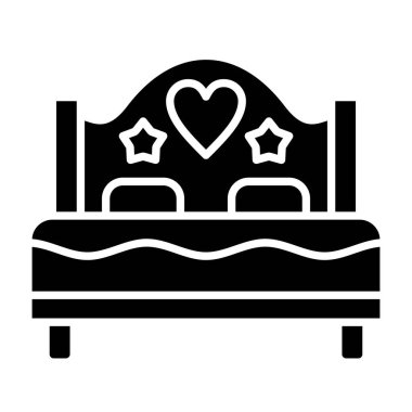 Çift yatak vektör simgesi. Yazdırma, mobil ve web uygulamaları için kullanılabilir.