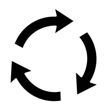 Vektör simgesini tekrarla. Yazdırma, mobil ve web uygulamaları için kullanılabilir.