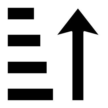 Yükselen vektör simgesini sırala. Yazdırma, mobil ve web uygulamaları için kullanılabilir.