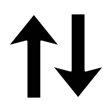 Yukarı vektör simgesi. Yazdırma, mobil ve web uygulamaları için kullanılabilir.