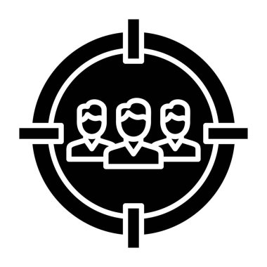 Hedef izleyici vektör simgesi. Yazdırma, mobil ve web uygulamaları için kullanılabilir.