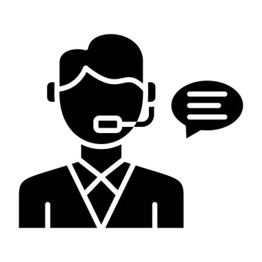 Müşteri hizmetleri vektör simgesi. Yazdırma, mobil ve web uygulamaları için kullanılabilir.