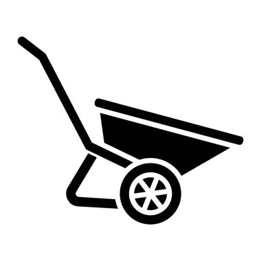 El arabası vektör simgesi. Yazdırma, mobil ve web uygulamaları için kullanılabilir.