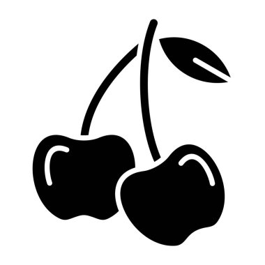 Kiraz vektör simgesi. Yazdırma, mobil ve web uygulamaları için kullanılabilir.