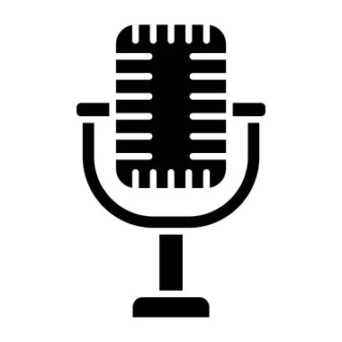 Mikrofon vektör simgesi. Yazdırma, mobil ve web uygulamaları için kullanılabilir.