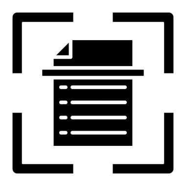 Vektör simgesini tara. Yazdırma, mobil ve web uygulamaları için kullanılabilir.