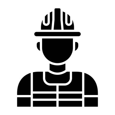 İşçi vektör simgesi. Yazdırma, mobil ve web uygulamaları için kullanılabilir.