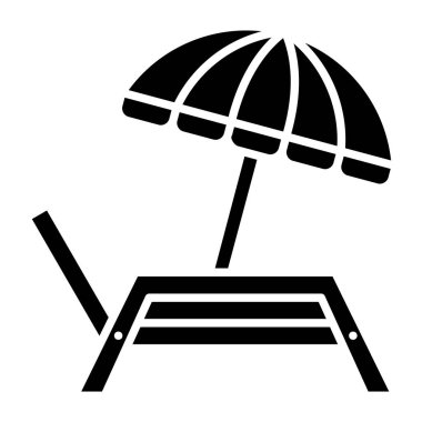 Lounger vektör simgesi. Yazdırma, mobil ve web uygulamaları için kullanılabilir.