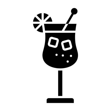 Kokteyl vektör simgesi. Yazdırma, mobil ve web uygulamaları için kullanılabilir.