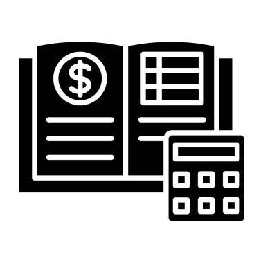 Muhasebe kitabı vektör simgesi. Yazdırma, mobil ve web uygulamaları için kullanılabilir.