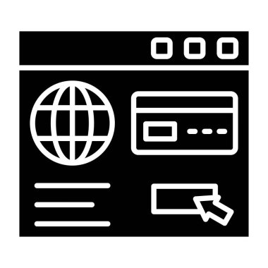 Çevrimiçi Kart Ödeme vektör simgesi. Yazdırma, mobil ve web uygulamaları için kullanılabilir.