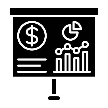 Sunum vektör simgesi. Yazdırma, mobil ve web uygulamaları için kullanılabilir.