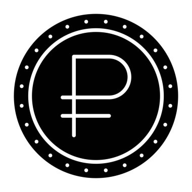 Ruble vektör simgesi. Yazdırma, mobil ve web uygulamaları için kullanılabilir.