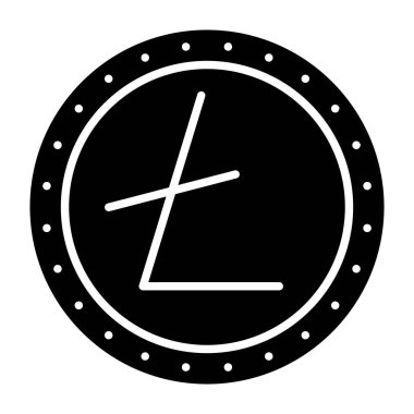 Litecoin vektör simgesi. Yazdırma, mobil ve web uygulamaları için kullanılabilir.