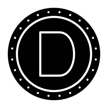 Denarius vektör simgesi. Yazdırma, mobil ve web uygulamaları için kullanılabilir.