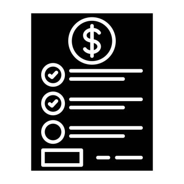 Price List vektör simgesi. Yazdırma, mobil ve web uygulamaları için kullanılabilir.