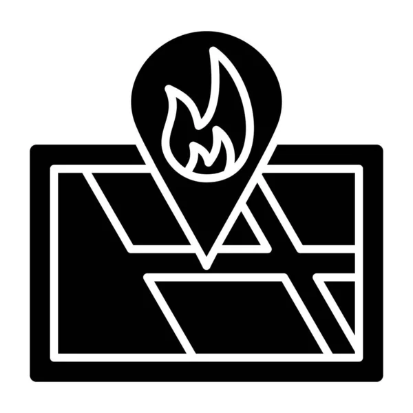Icono Vector Ubicación Fuego Puede Utilizar Para Aplicaciones Impresión Móviles — Archivo Imágenes Vectoriales
