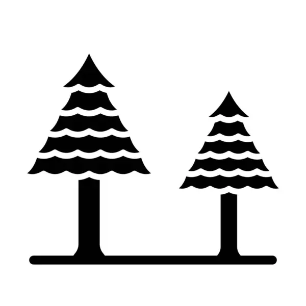 Pine Tree Vektorsymbol Einsetzbar Für Druck Mobile Anwendungen Und Web — Stockvektor