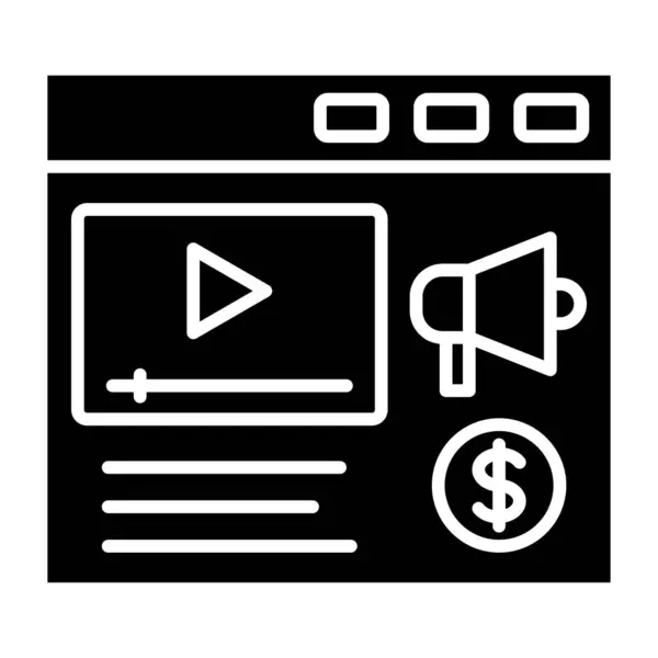 Ícone Vetor Marketing Vídeo Pode Ser Usado Para Impressão Aplicações —  Vetores de Stock