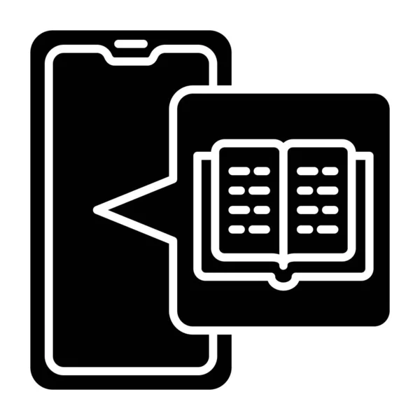 Icono Vector Libro Electrónico Puede Utilizar Para Aplicaciones Impresión Móviles — Vector de stock