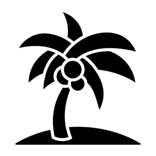 Kokosnussbaum Vektorsymbol Einsetzbar Für Druck Mobile Anwendungen Und Web Anwendungen — Stockvektor