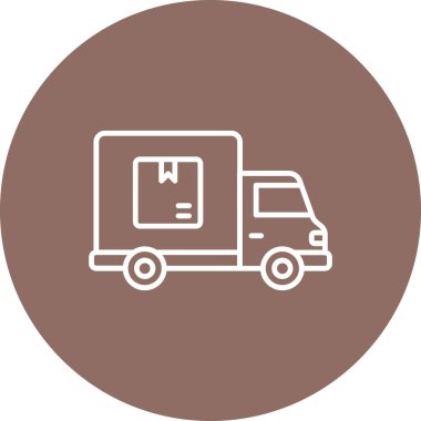 Teslimat kamyonu vektör simgesi. Yazdırma, mobil ve web uygulamaları için kullanılabilir.