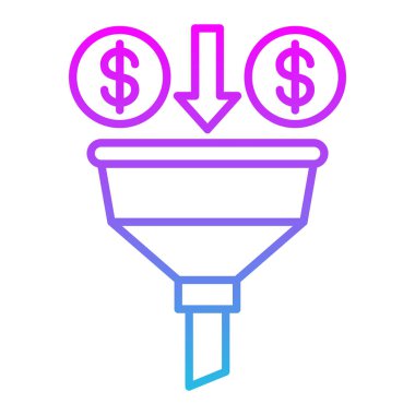 Satışlar Huni vektör simgesi. Yazdırma, mobil ve web uygulamaları için kullanılabilir.