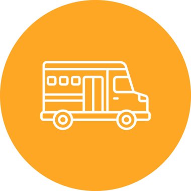 Okul servisi vektör simgesi. Yazdırma, mobil ve web uygulamaları için kullanılabilir.