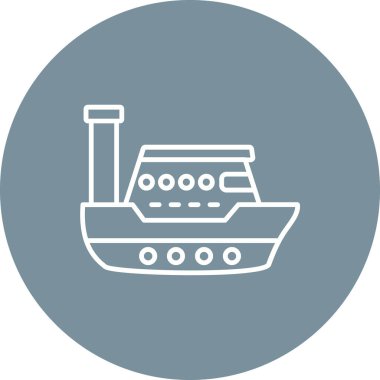 Gemi vektör simgesi. Yazdırma, mobil ve web uygulamaları için kullanılabilir.