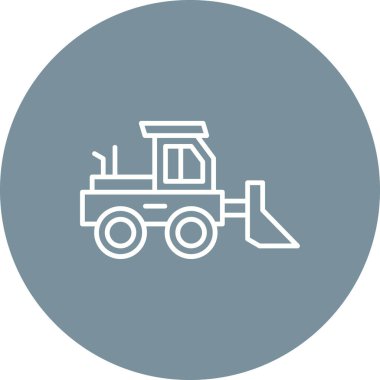 Buldozer vektör ikonu. Yazdırma, mobil ve web uygulamaları için kullanılabilir.