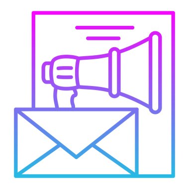 E- posta Pazarlama vektör simgesi. Yazdırma, mobil ve web uygulamaları için kullanılabilir.