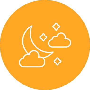 Gece vektör simgesi. Yazdırma, mobil ve web uygulamaları için kullanılabilir.