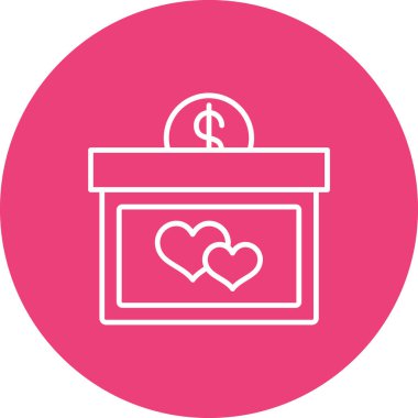 Bağış vektörü simgesi. Yazdırma, mobil ve web uygulamaları için kullanılabilir.