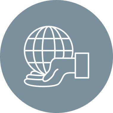 Dünya vektör simgesi. Yazdırma, mobil ve web uygulamaları için kullanılabilir.