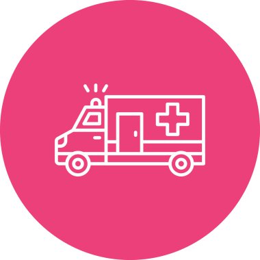 Ambulans vektör simgesi. Yazdırma, mobil ve web uygulamaları için kullanılabilir.