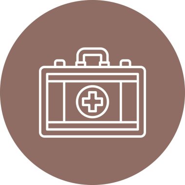 İlk Yardım Çantası vektör simgesi. Yazdırma, mobil ve web uygulamaları için kullanılabilir.