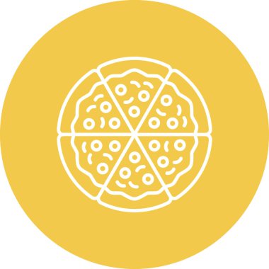 Pizza vektör simgesi. Yazdırma, mobil ve web uygulamaları için kullanılabilir.