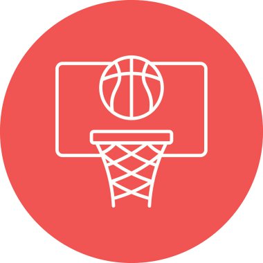 Basketbol vektör ikonu. Yazdırma, mobil ve web uygulamaları için kullanılabilir.