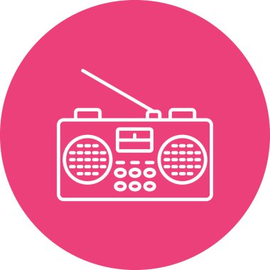 Radyo vektör simgesi. Yazdırma, mobil ve web uygulamaları için kullanılabilir.