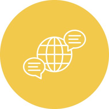 Küresel İletişim vektör simgesi. Yazdırma, mobil ve web uygulamaları için kullanılabilir.