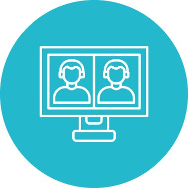 Video Arama vektör simgesi. Yazdırma, mobil ve web uygulamaları için kullanılabilir.