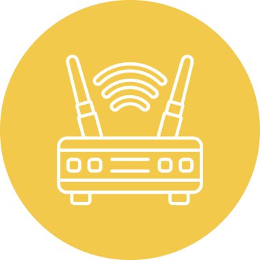 Yönlendirici vektör simgesi. Yazdırma, mobil ve web uygulamaları için kullanılabilir.