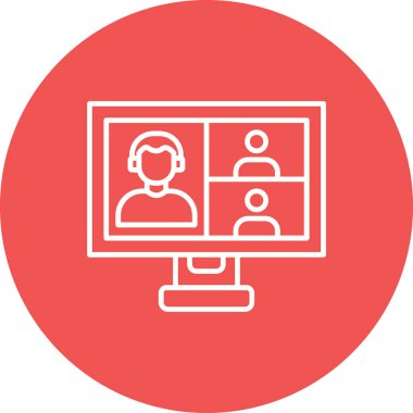 Video Konferans vektör simgesi. Yazdırma, mobil ve web uygulamaları için kullanılabilir.