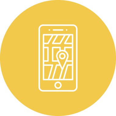 Mobil Harita vektör simgesi. Yazdırma, mobil ve web uygulamaları için kullanılabilir.