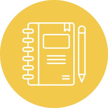 Not defteri vektör simgesi. Yazdırma, mobil ve web uygulamaları için kullanılabilir.