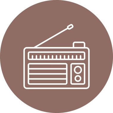 Radyo vektör simgesi. Yazdırma, mobil ve web uygulamaları için kullanılabilir.