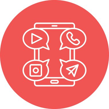 Sosyal medya vektör simgesi. Yazdırma, mobil ve web uygulamaları için kullanılabilir.