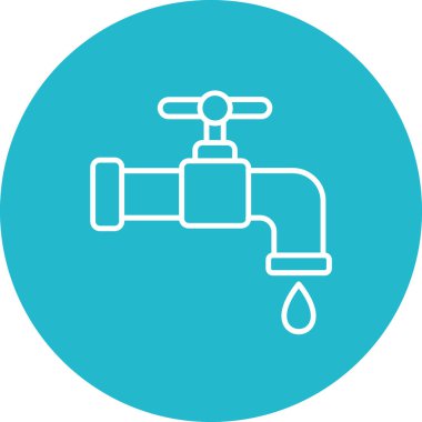 Su musluğu vektör simgesi. Yazdırma, mobil ve web uygulamaları için kullanılabilir.