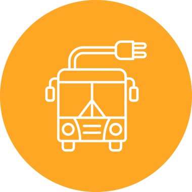 Elektrik Otobüsü vektör simgesi. Yazdırma, mobil ve web uygulamaları için kullanılabilir.
